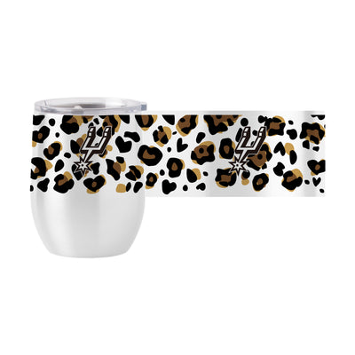 San Antonio Spurs 16oz Neutral Leopard Stainless Curved Beverage