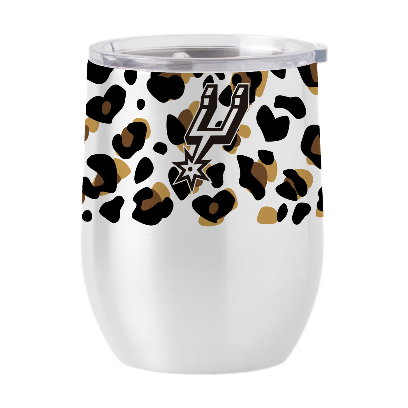 San Antonio Spurs 16oz Neutral Leopard Stainless Curved Beverage