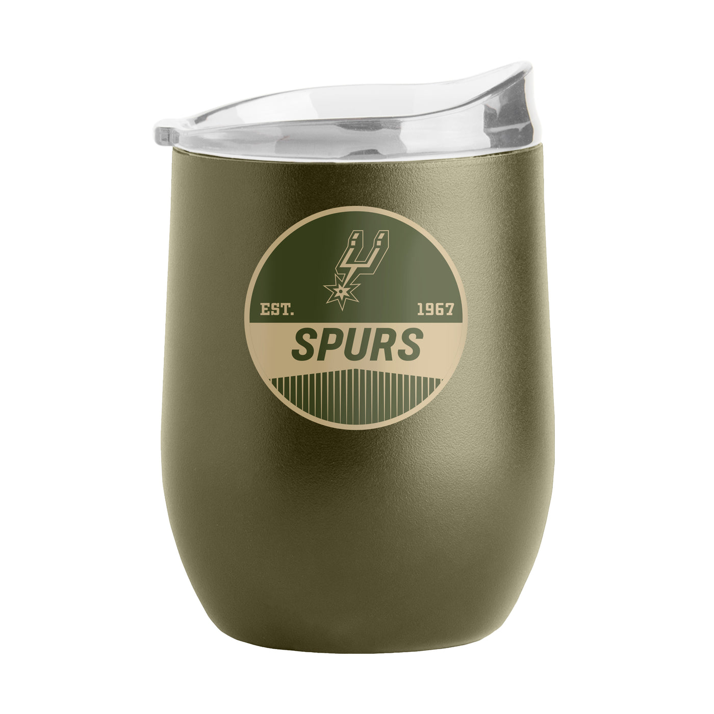 San Antonio Spurs 16oz Badge Powder Coat Curved Beverage - Logo Brands