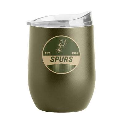 San Antonio Spurs 16oz Badge Powder Coat Curved Beverage - Logo Brands