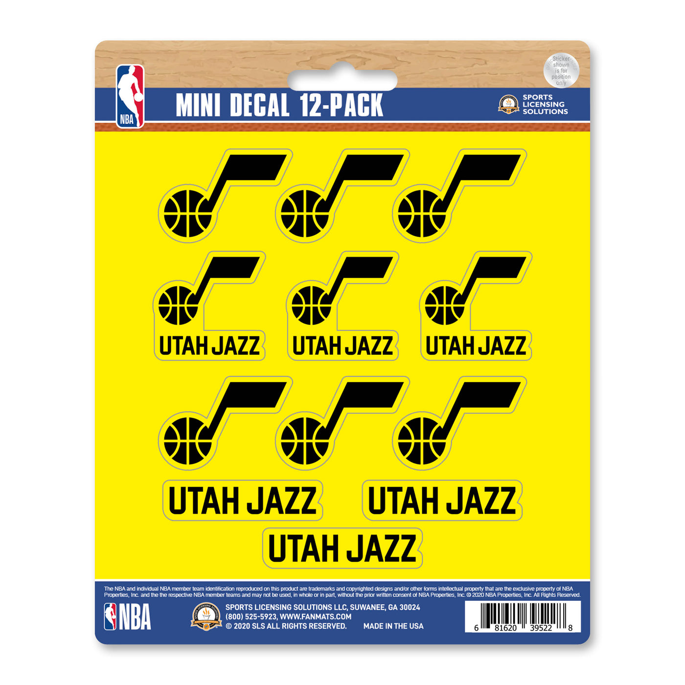 NBA - Utah Jazz Mini Decal 12-pk