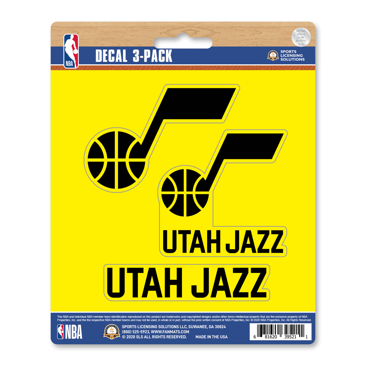 NBA - Utah Jazz Decal 3-pk