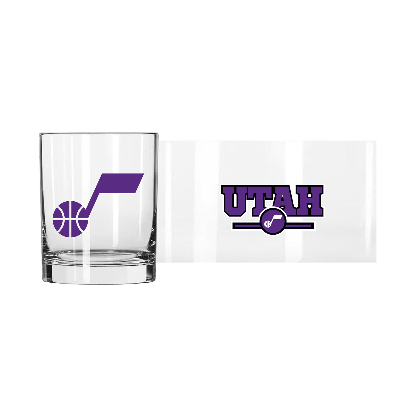 Utah Jazz 14oz Letterman Rocks Glass