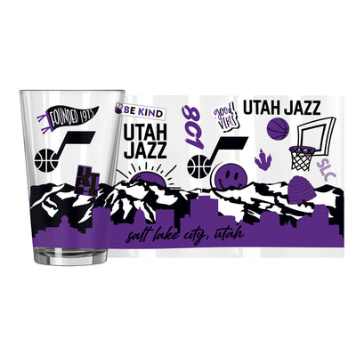 Utah Jazz 16oz Native Pint Glass