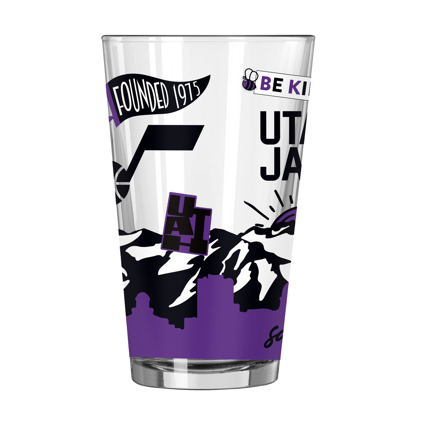 Utah Jazz 16oz Native Pint Glass
