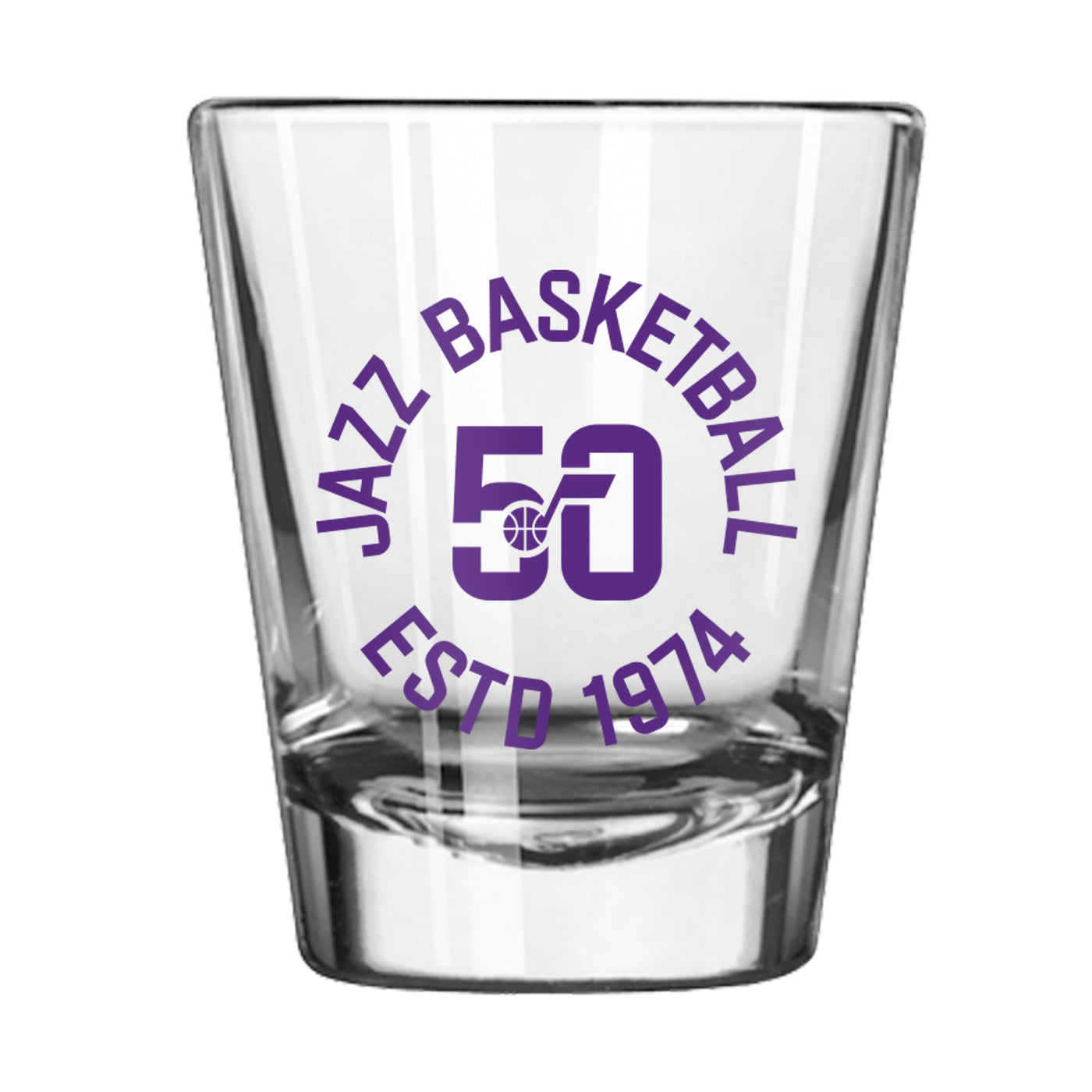 Utah Jazz 50th Anniversary 2oz Shot Glass