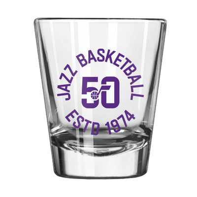 Utah Jazz 50th Anniversary 2oz Shot Glass