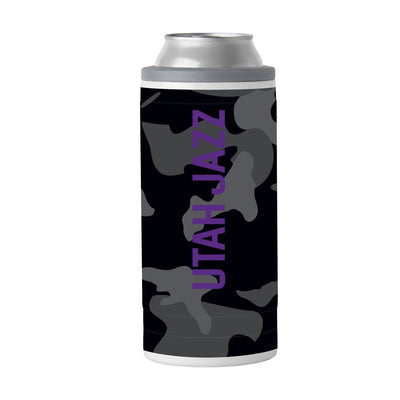 Utah Jazz Black Camo 12oz Slim Can Coolie