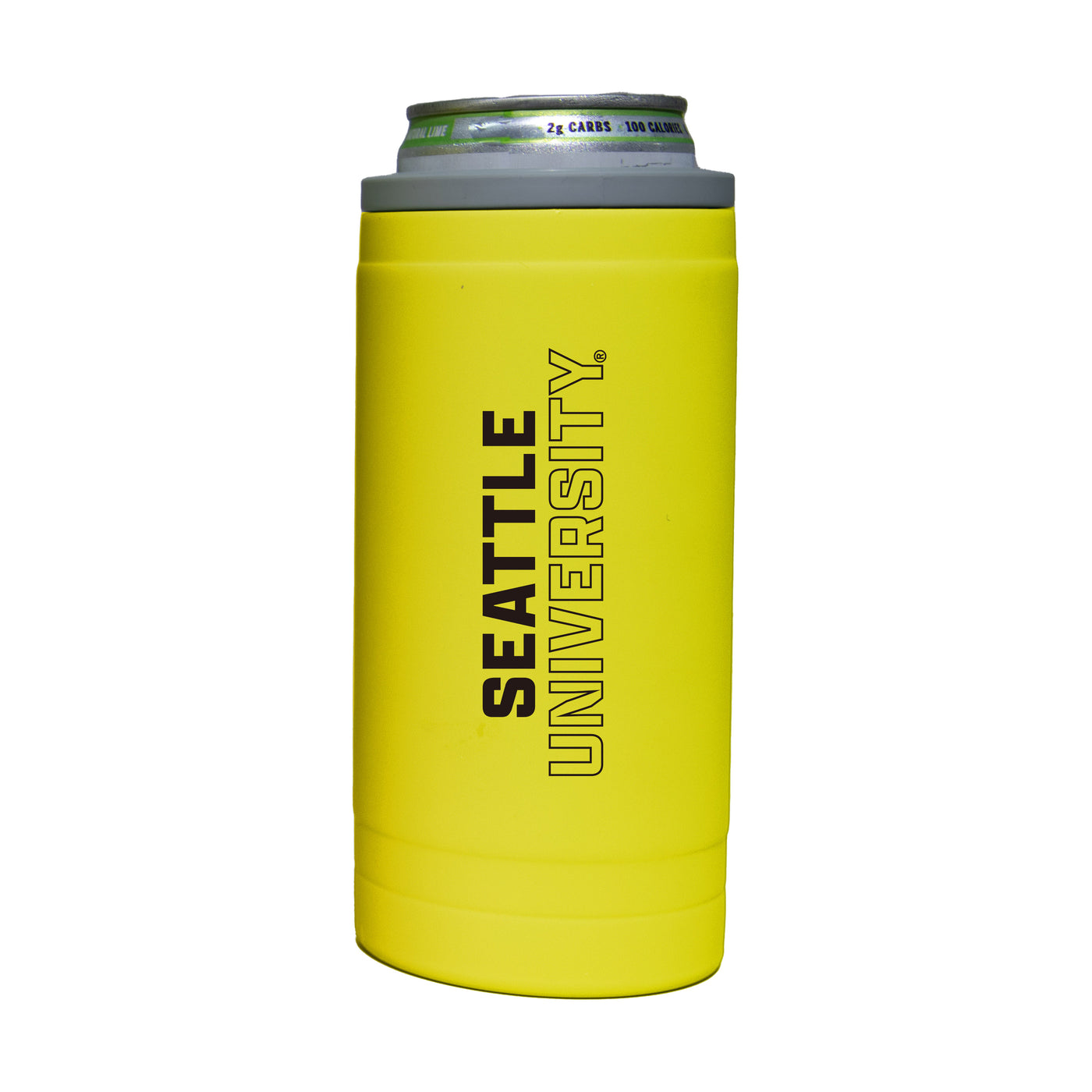 Seattle University 12oz Cru Stacked Soft Touch Slim Coolie