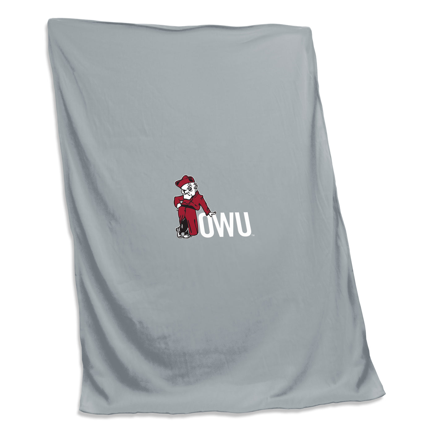 Ohio Wesleyan Gray Screened Sweatshirt Blanket