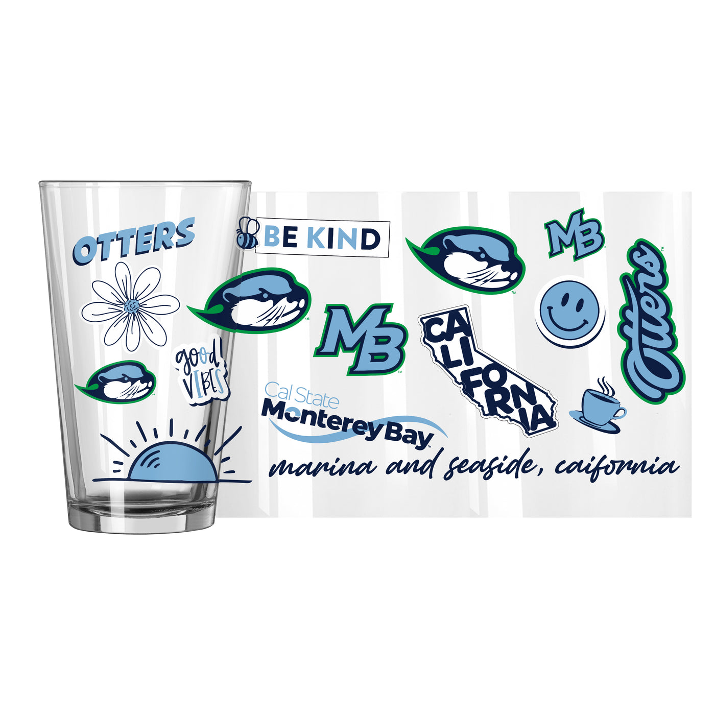 California State Monterey Bay 16oz Native Pint Glass