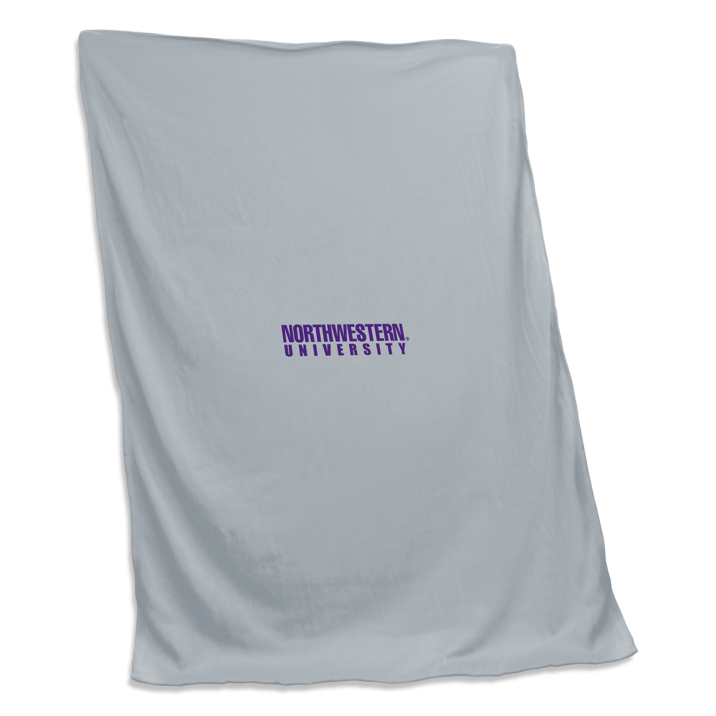 Northwestern Evanston Gray Sweatshirt Blanket (Screened)