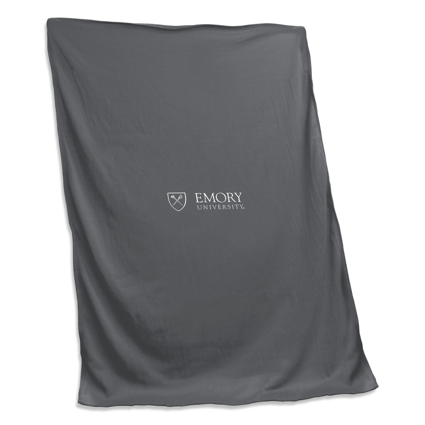 Emory University Charcoal Screened Sweatshirt Blanket