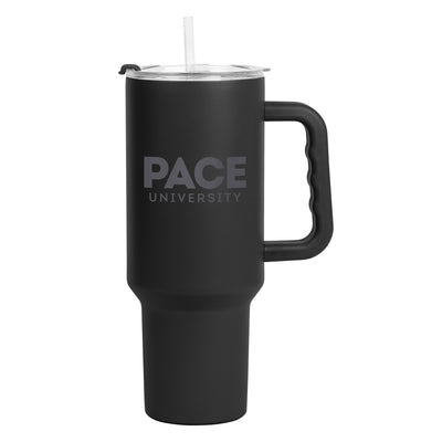 Pace University - Pleasantville Briarcliff Campus 40oz Black Tonal Powder Coat Tumbler