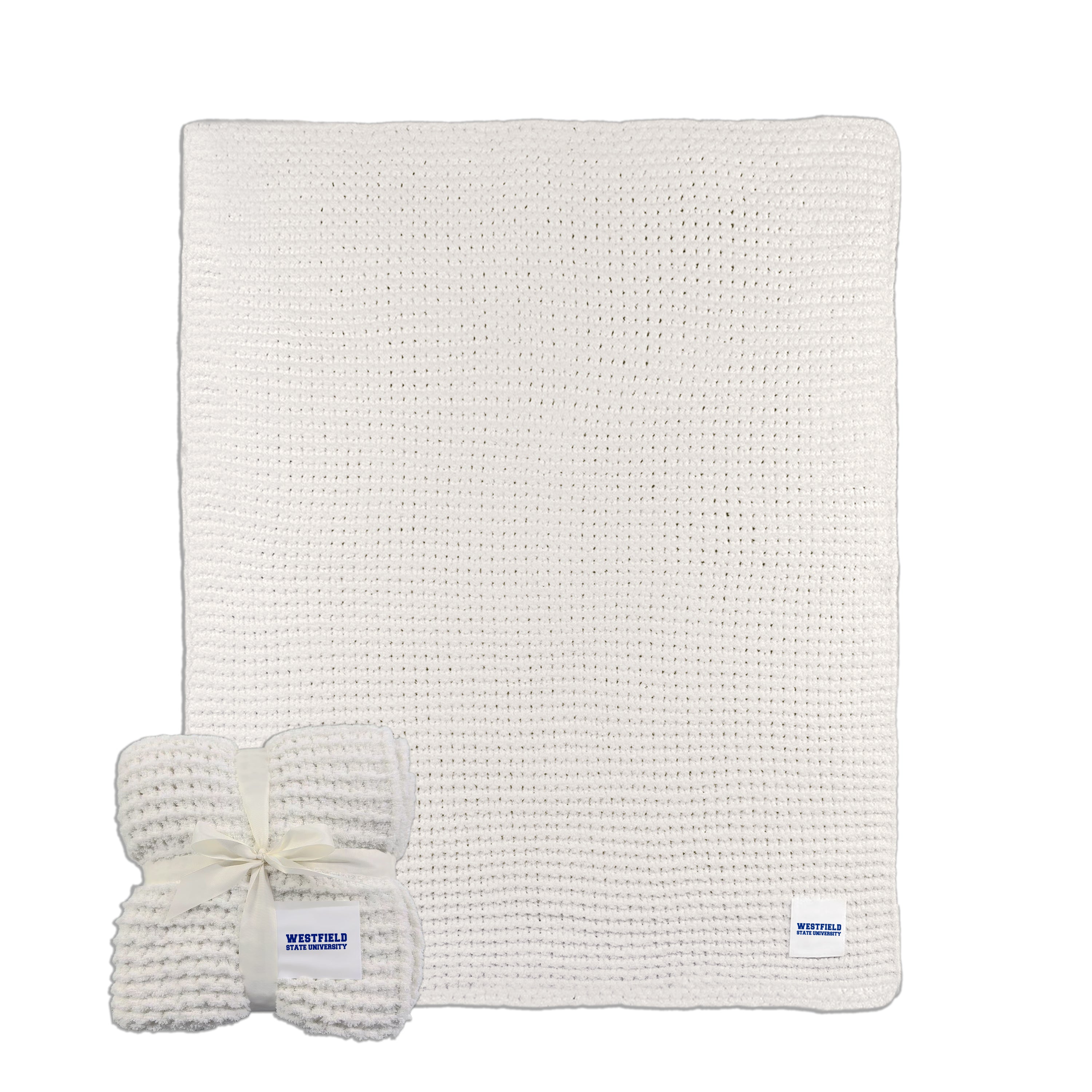 Westfield State University Cable Knit Throw 50x60 | Logo Brands