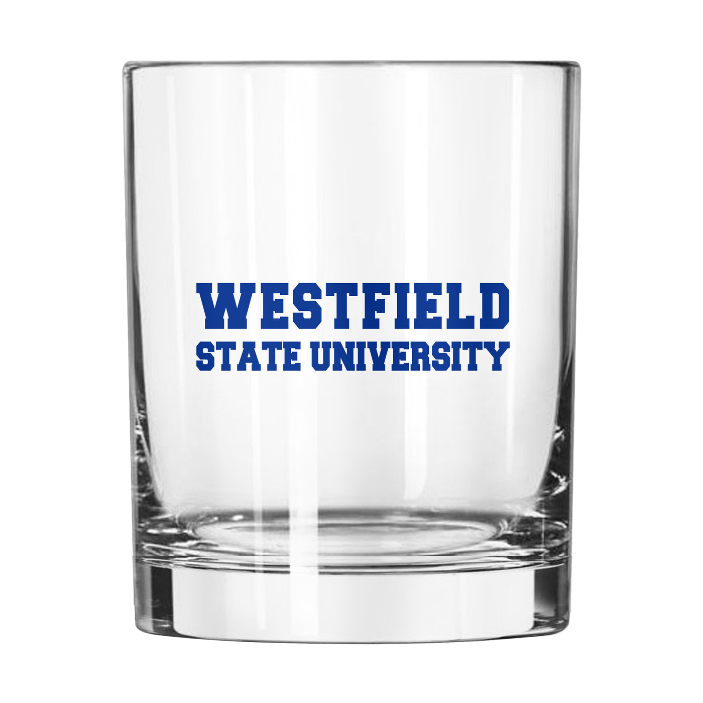 Westfield State University 14oz Logo Rocks Glass