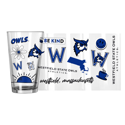 Westfield State University 16oz Native Pint Glass