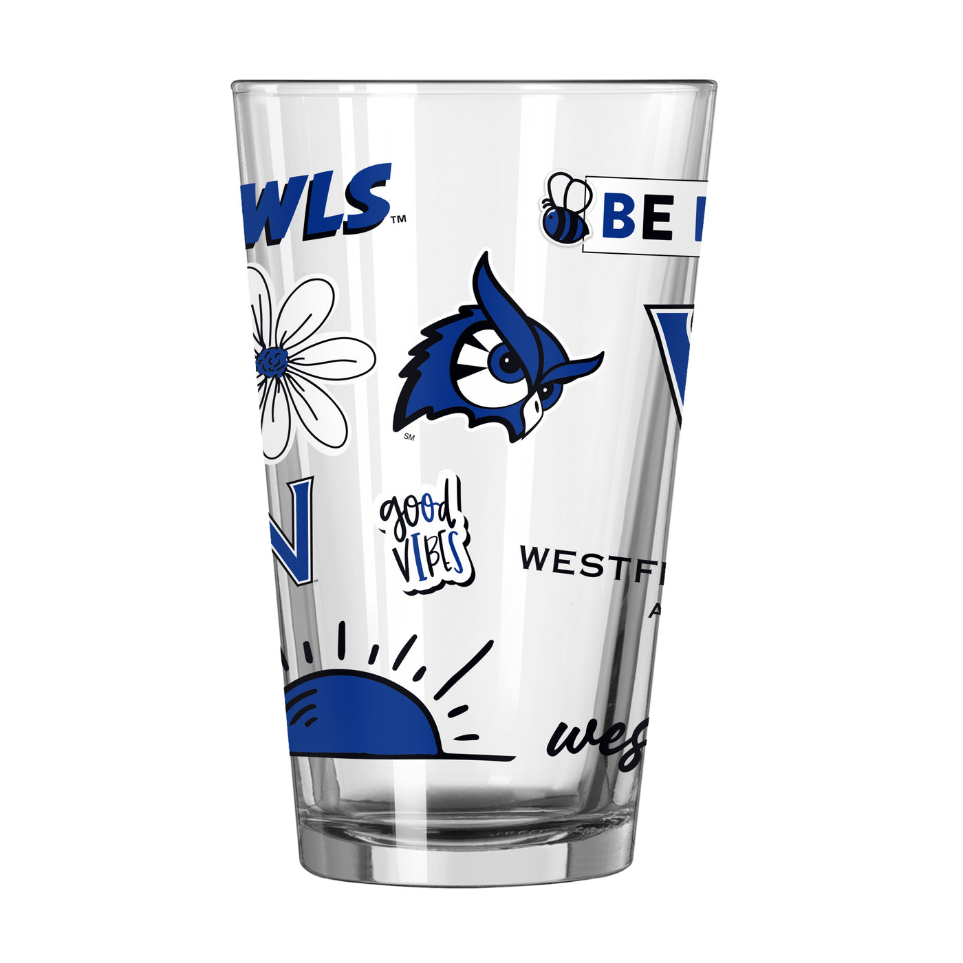 Westfield State University 16oz Native Pint Glass