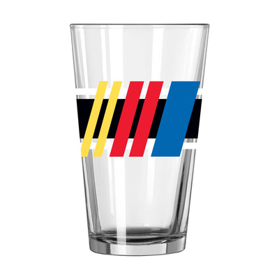 Nascar 16oz Stripe Pint Glass - Logo Brands