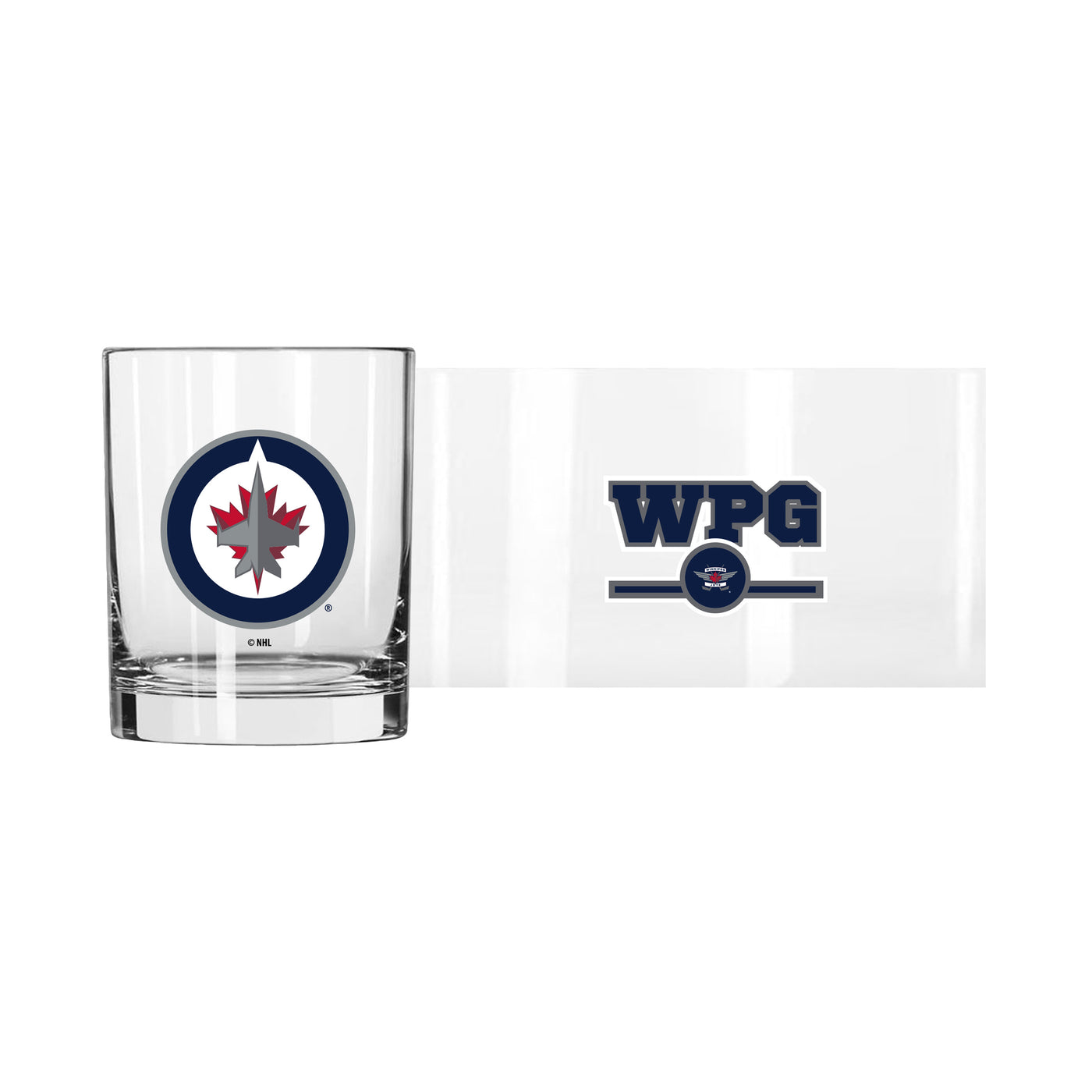 Winnipeg Jets 14oz Letterman Rocks Glass