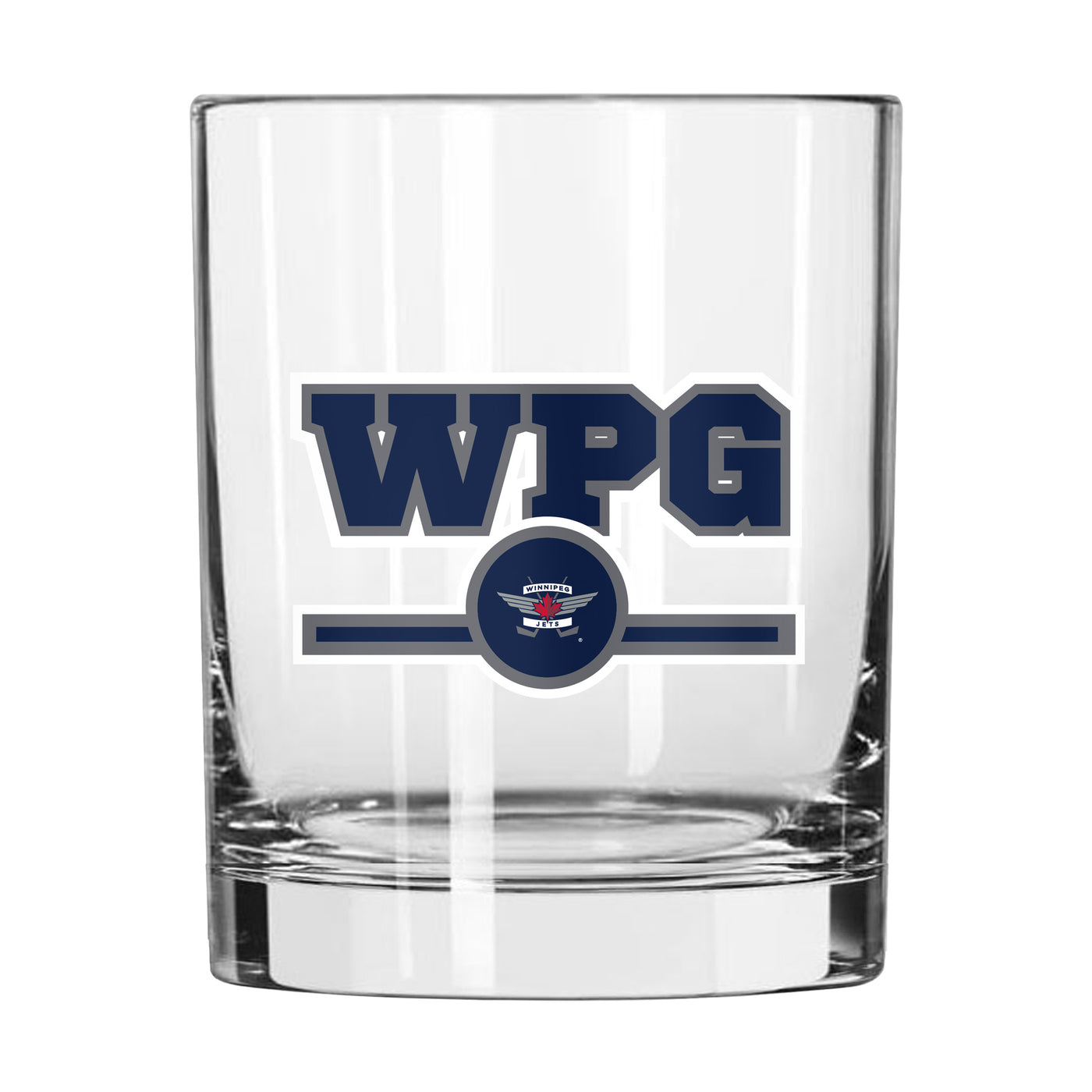 Winnipeg Jets 14oz Letterman Rocks Glass