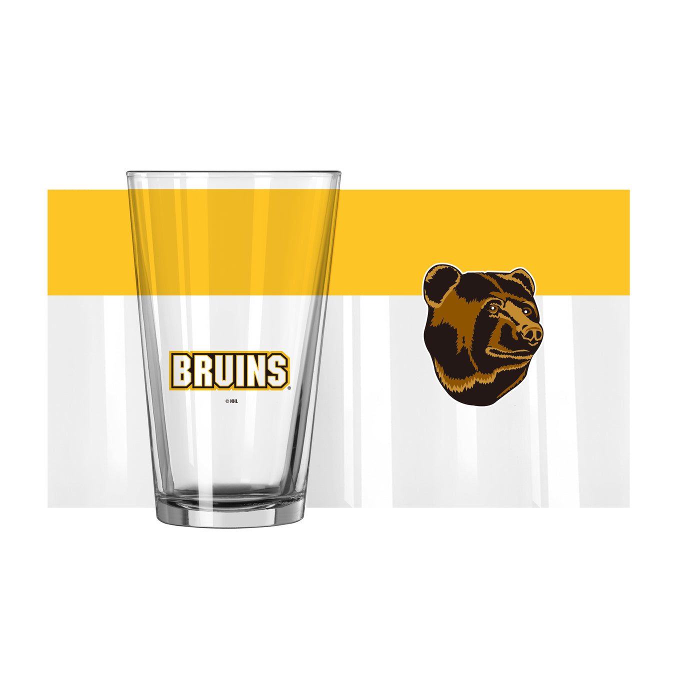Boston Bruins Reverse Retro 16oz Colorblock Pint Glass
