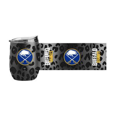 Buffalo Sabres Leopard 16oz Black Powdercoat Curved Beverage
