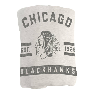 Chicago Blackhawks Oatmeal Sweatshirt Blanket - Logo Brands