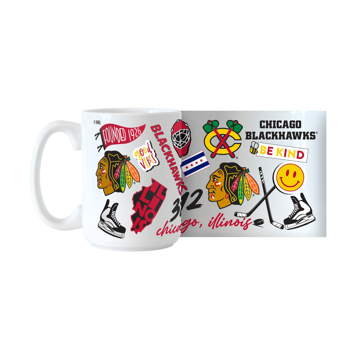 Chicago Blackhawks 15oz Native Sublimated Mug