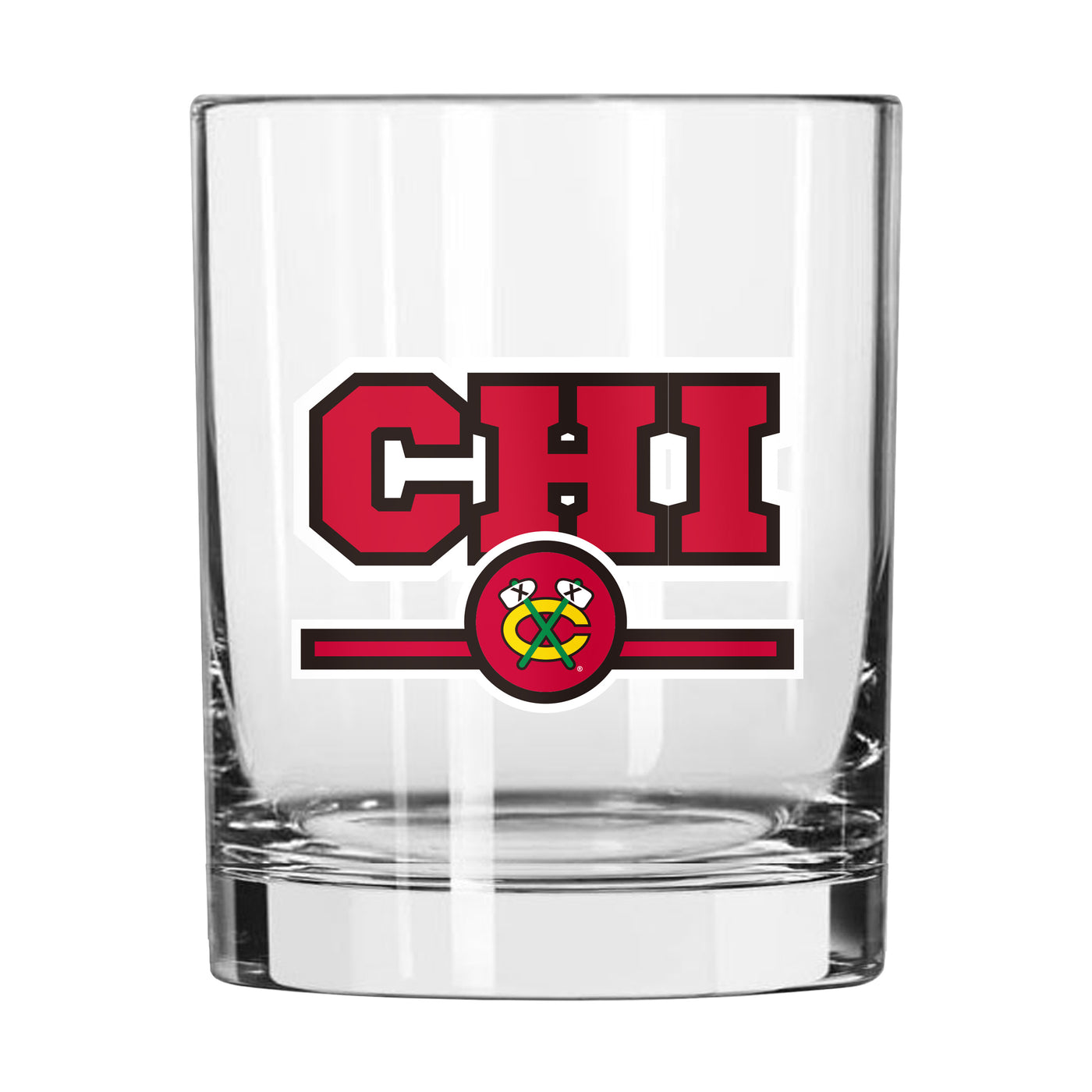 Chicago Blackhawks 14oz Letterman Rocks Glass