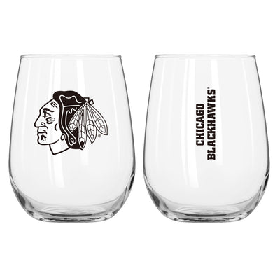 Chicago Blackhawks 16oz Gameday Curved Beverage Glass - Logo Brands