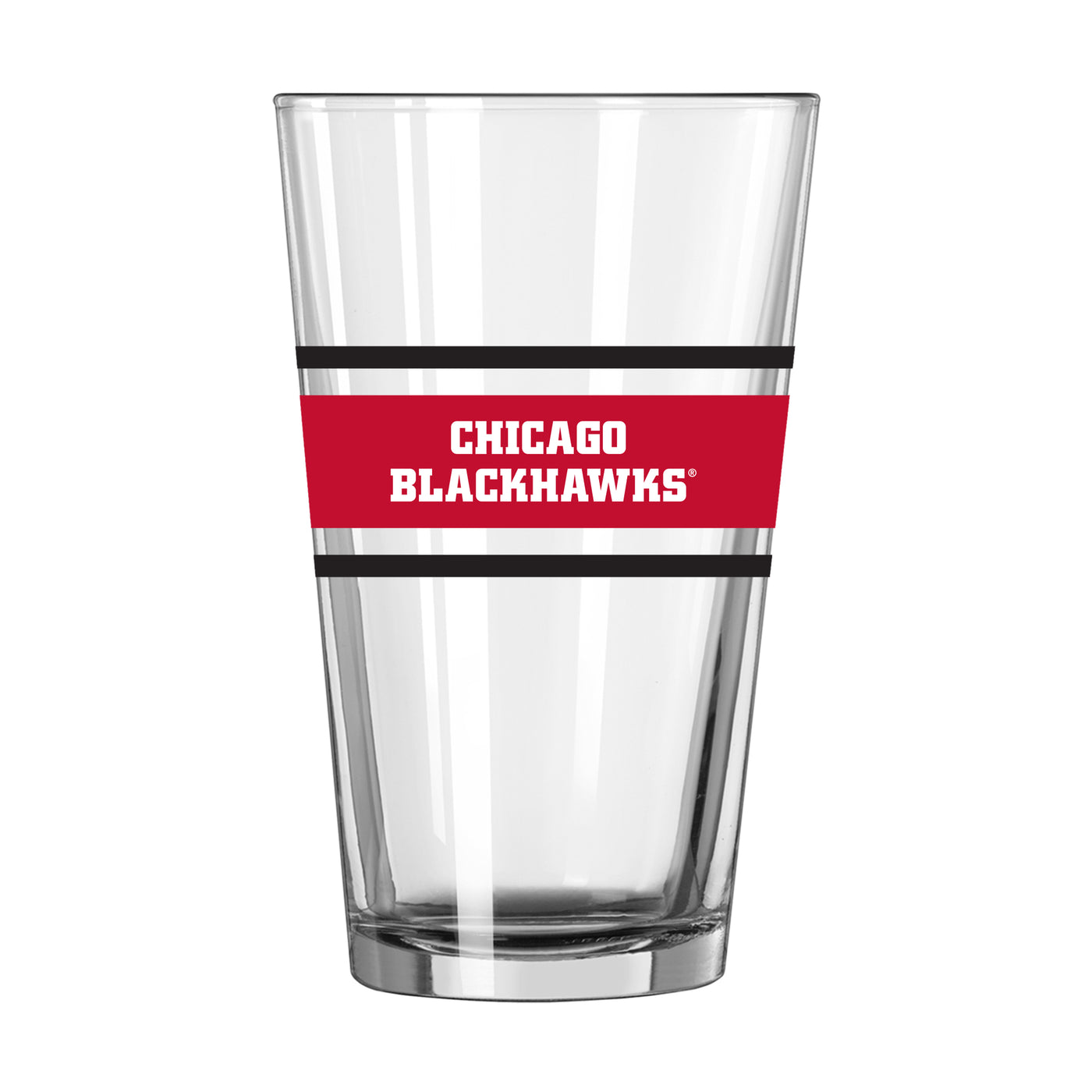 Chicago Blackhawks 16oz Stripe Pint Glass