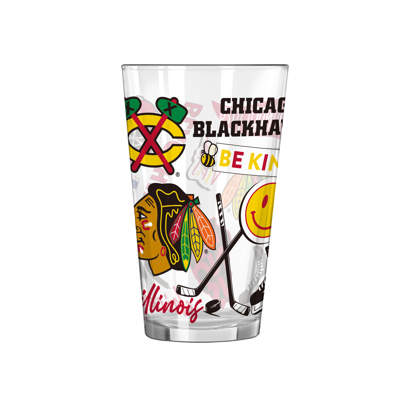 Chicago Blackhawks 16oz Native Pint Glass