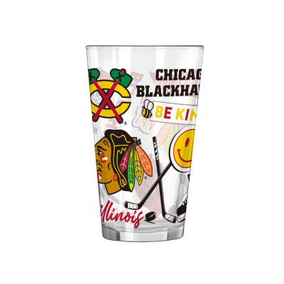 Chicago Blackhawks 16oz Native Pint Glass
