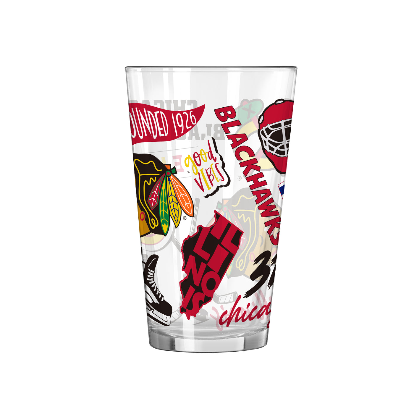 Chicago Blackhawks 16oz Native Pint Glass