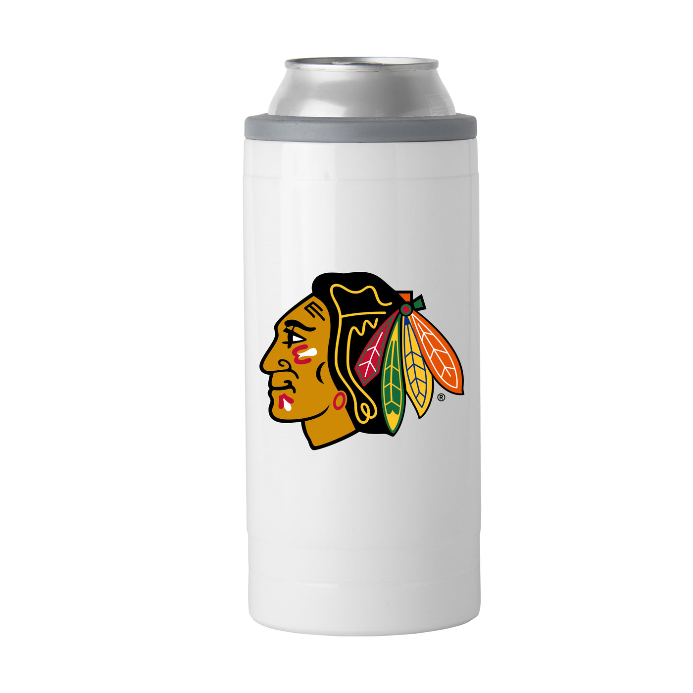 Chicago Blackhawks Letterman 12 oz Slim Can Coolie