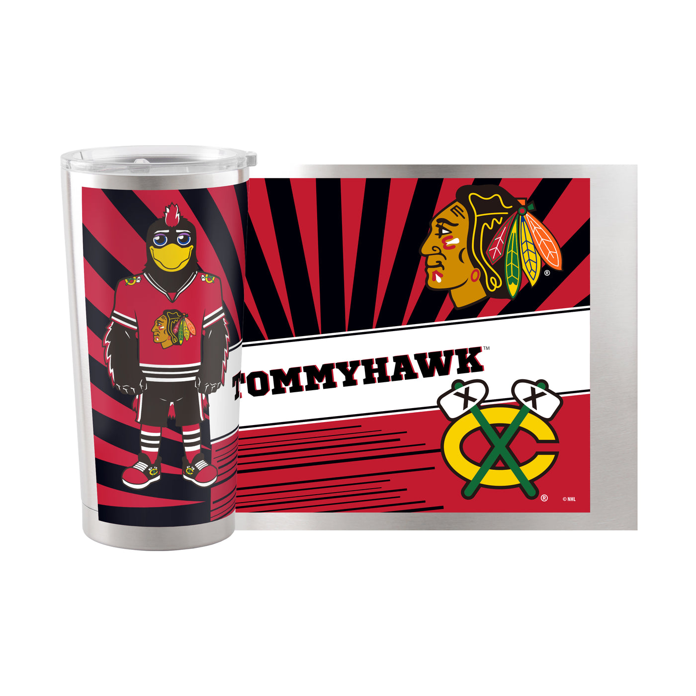 Chicago Blackhawks 20oz Mascot Stainless Steel Tumbler - Logo Brands