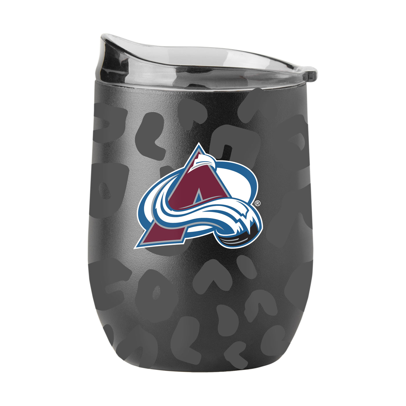 Colorado Avalanche Leopard 16oz Black Powdercoat Curved Beverage