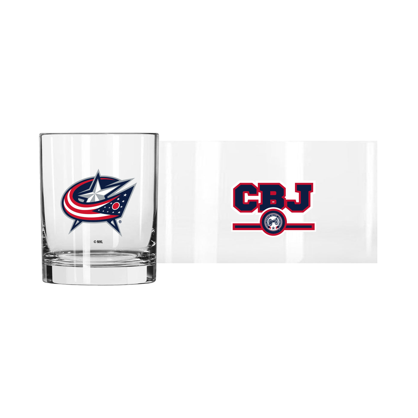 Columbus Blue Jackets 14oz Letterman Rocks Glass