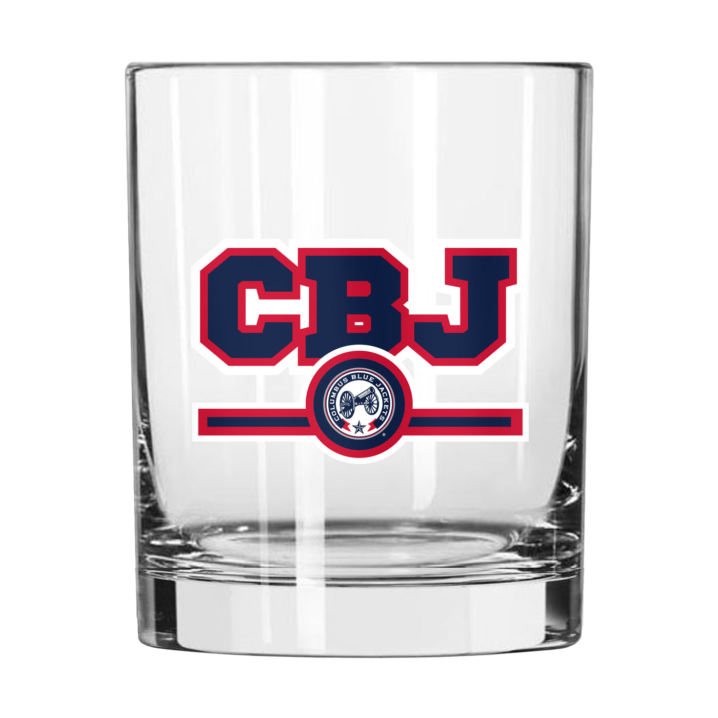 Columbus Blue Jackets 14oz Letterman Rocks Glass