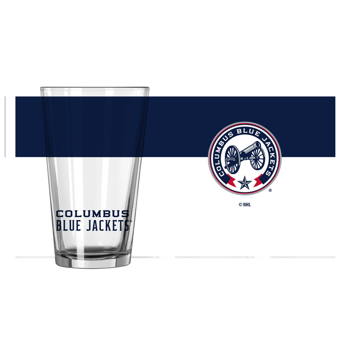 Columbus Blue Jackets 16oz Secondary Colorblock Pint Glass
