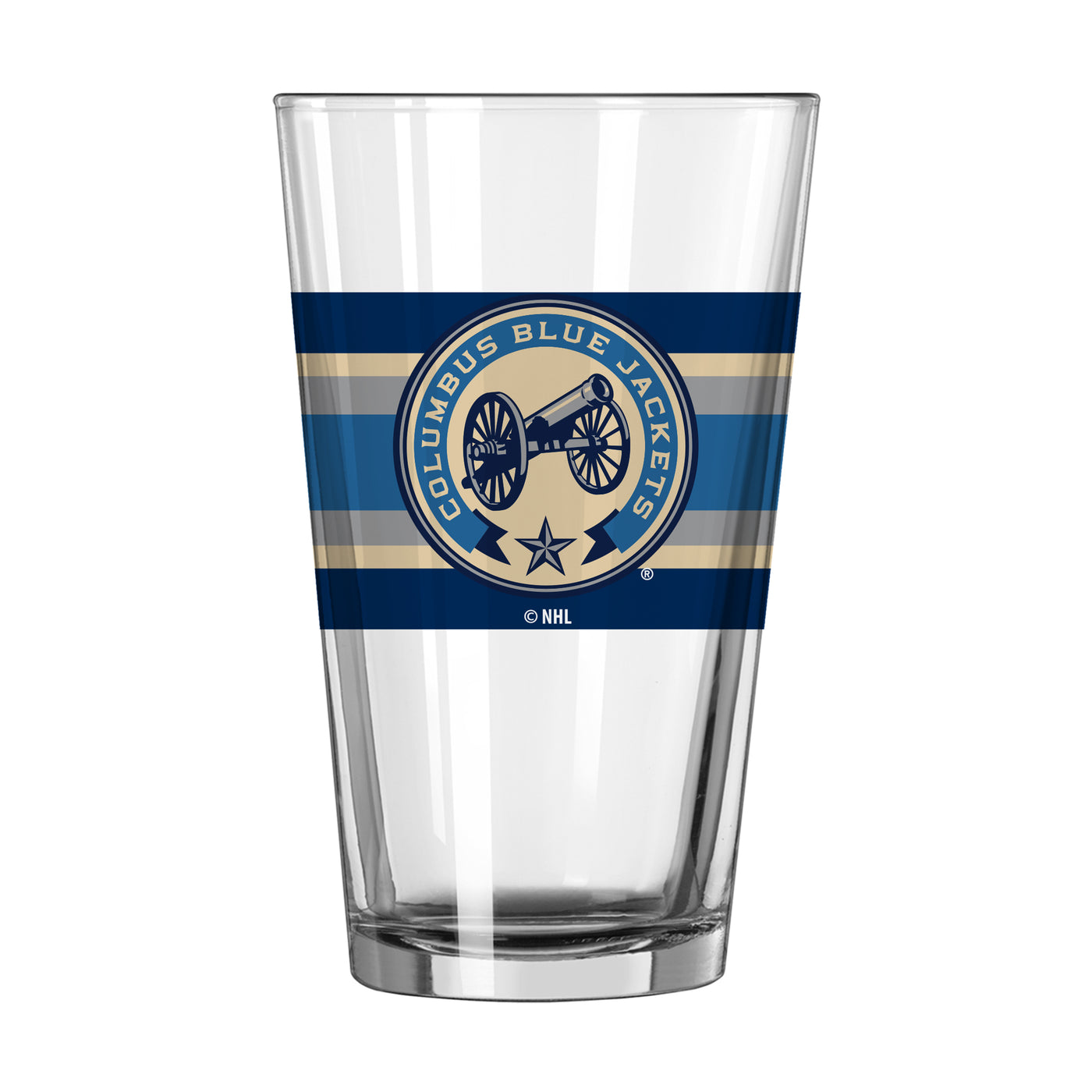 Columbus Blue Jackets 16oz 3rd Logo Stripe Pint Glass