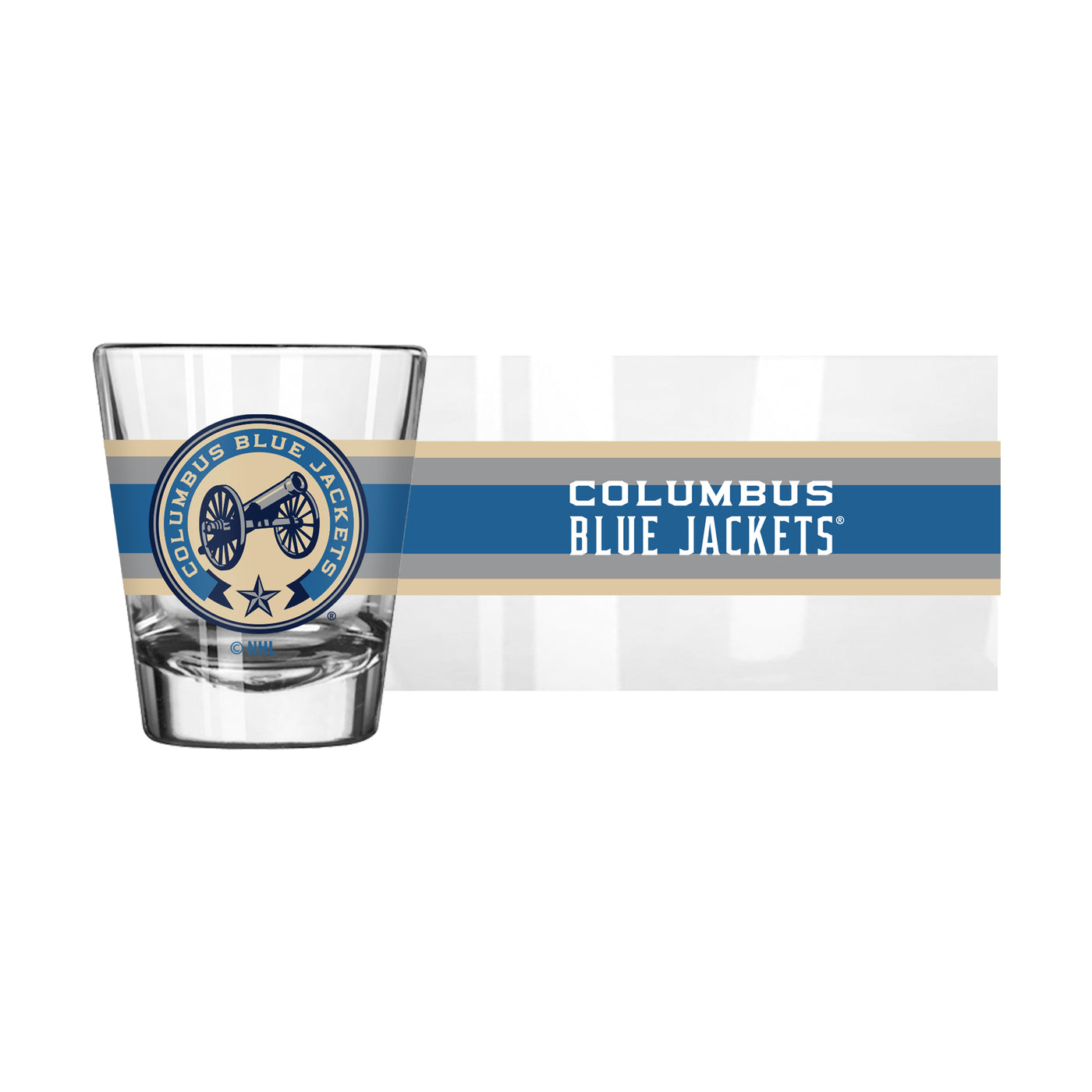 Columbus Blue Jackets Light Blue 2oz Stripe Shot Glass