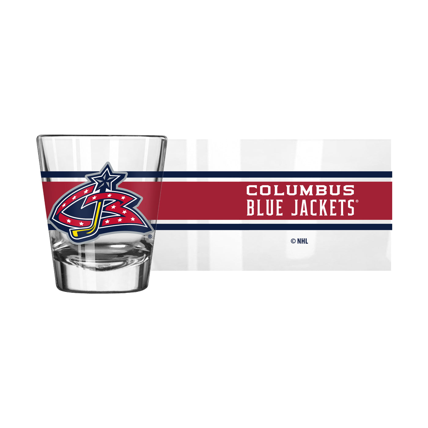 Columbus Blue Jackets Throwback 2oz Stripe Shot Glass