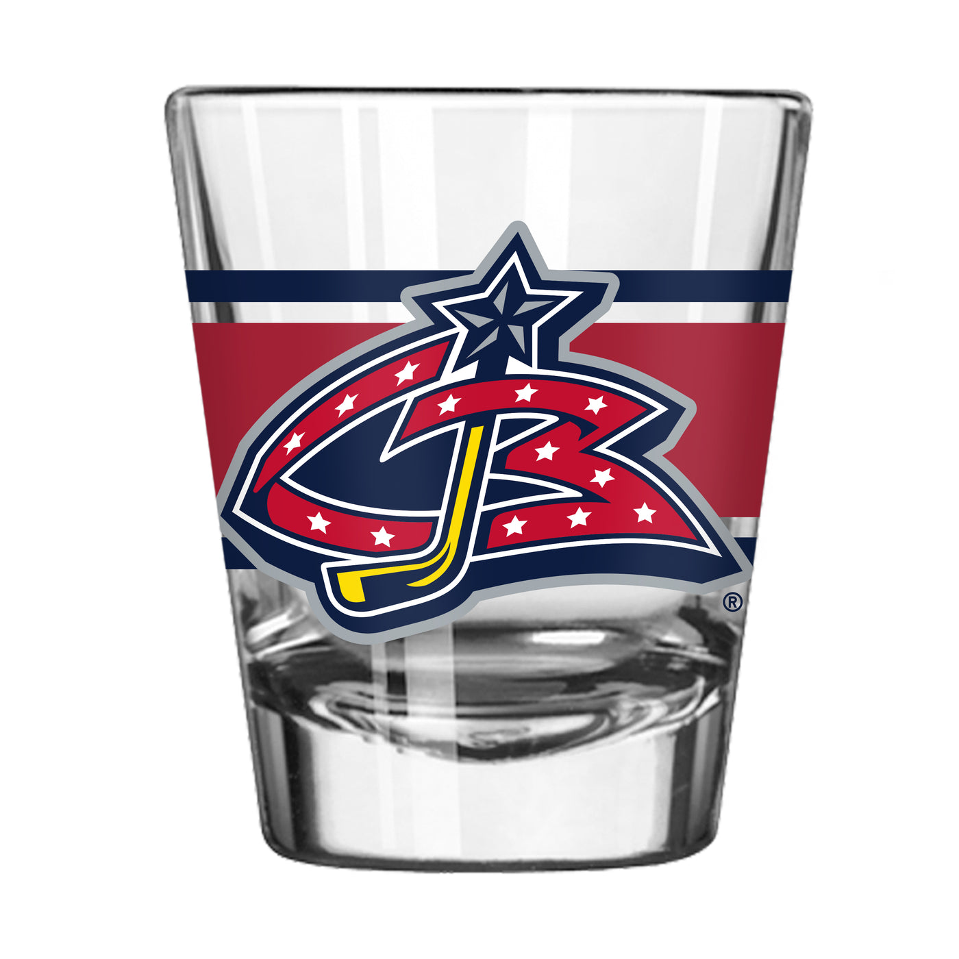 Columbus Blue Jackets Throwback 2oz Stripe Shot Glass