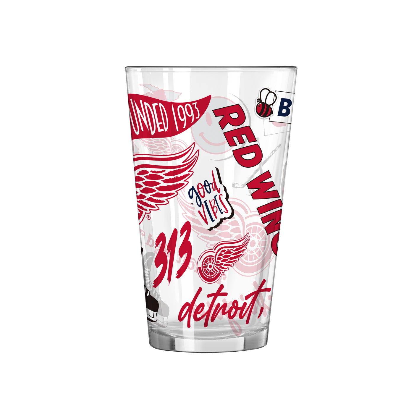 Detroit Red Wings 16oz Native Pint Glass