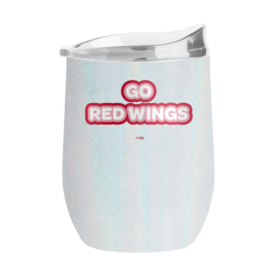 Detroit Red Wings 16oz Bubble Iridescent Curved Tumbler - Logo Brands