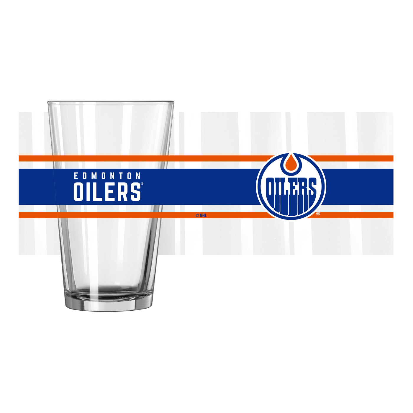Edmonton Oilers 16oz Stripe Pint Glass