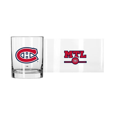 Montreal Canadiens 14oz Letterman Rocks Glass