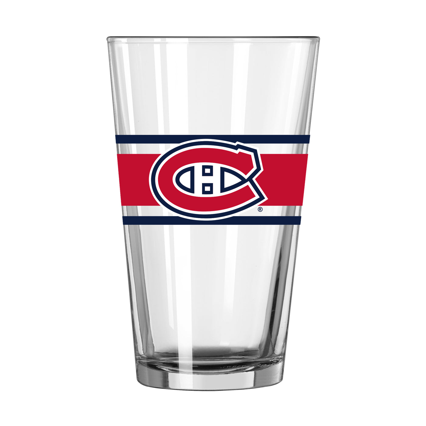Montreal Canadiens 16oz Stripe Pint Glass - Logo Brands